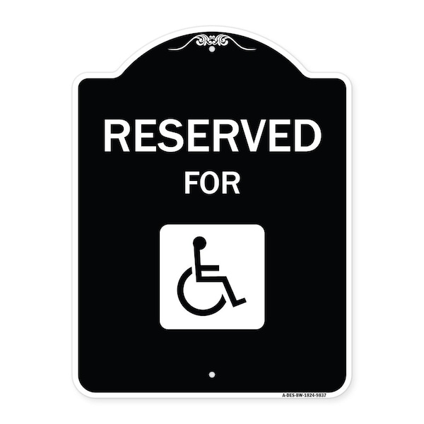 Designer Series-Graphic Handicapped Reserved Black & White, 24" x 18", BW-1824-9837